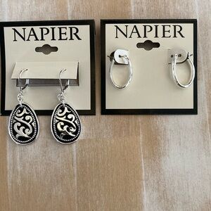 New 2pair silver Napier earrings
